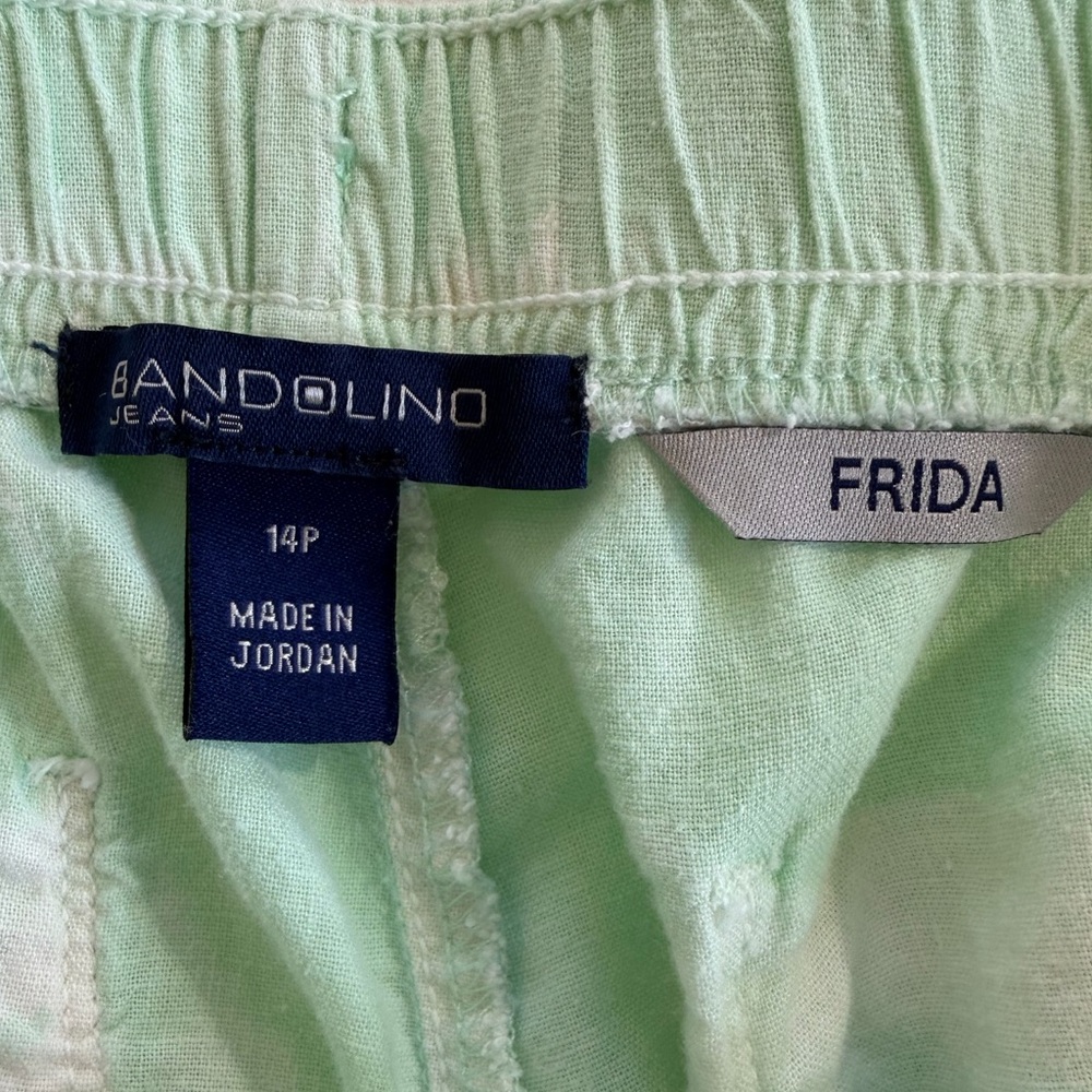 Bandolino Linen Pants white blue size 14P - Picture 2 of 16